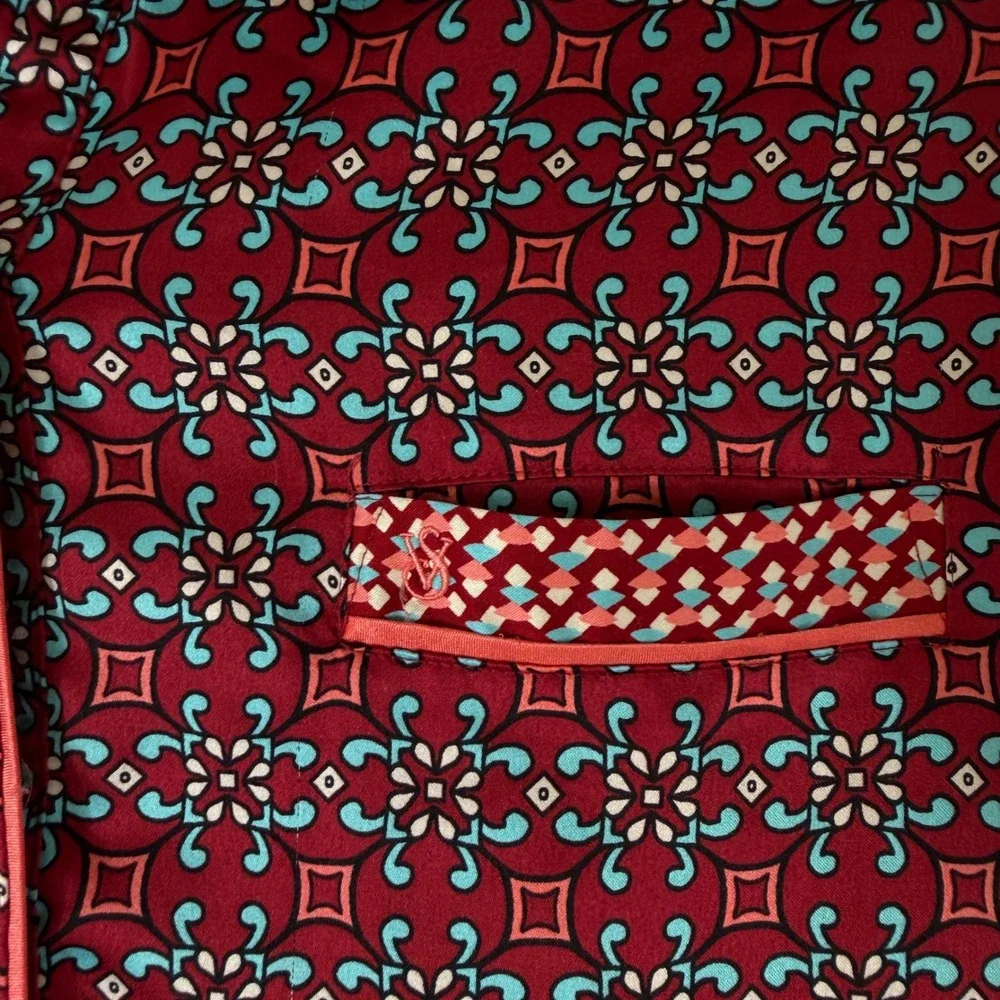 Victoria's Secret Burgundy Medallion Print Pajama Top Long Sleeve Size M